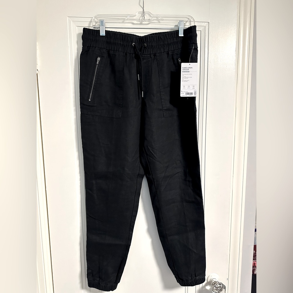 NWT Athleta Cabo Linen Jogger, Black, Size 6